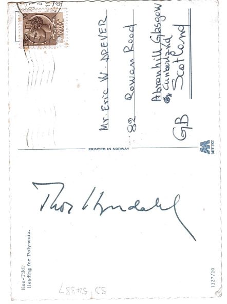 (Thor, 1914-2002, Norwegian Explorer) — Sophie Dupré Autographs