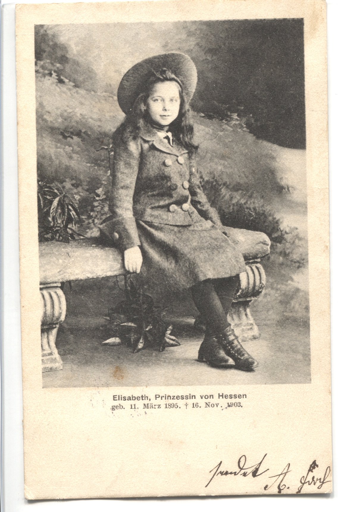 (1895-1903, only daughter of Ernst Ludwig, 1868-1937, last reigning Grand Duke of Hesse & By Rhine, 1892-1918, by his first wife, 1894-1901, Victoria Melita of Saxe-Coburg & Gotha, 1876-1936)] — Sophie Dupré Autographs