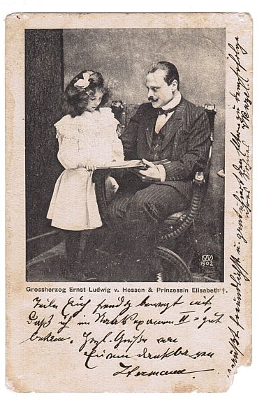 (1868-1937, last reigning Grand Duke of Hesse & By Rhine, 1892-1918, and his daughter ELISABETH, 1897-1903, by his first wife, 1894-1901, Victoria Melita of Saxe-Coburg & Gotha, 1876-1936)] — Sophie Dupré Autographs