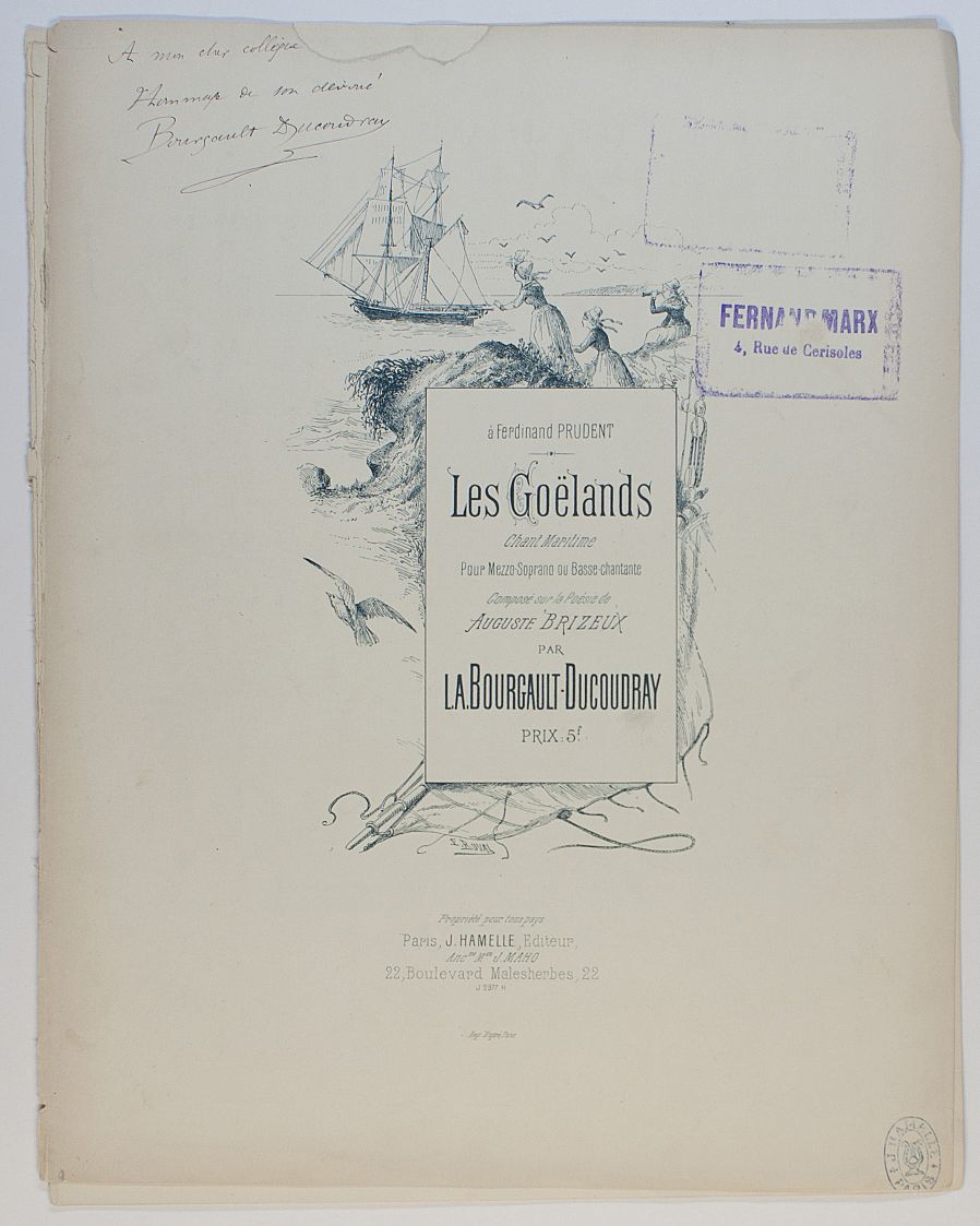 (Louis Albert, 1840-1910, Breton Composer & Scholar) — Sophie Dupré Autographs