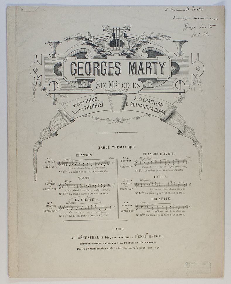 (Georges, 1860-1908, French Conductor & Composer) — Sophie Dupré Autographs