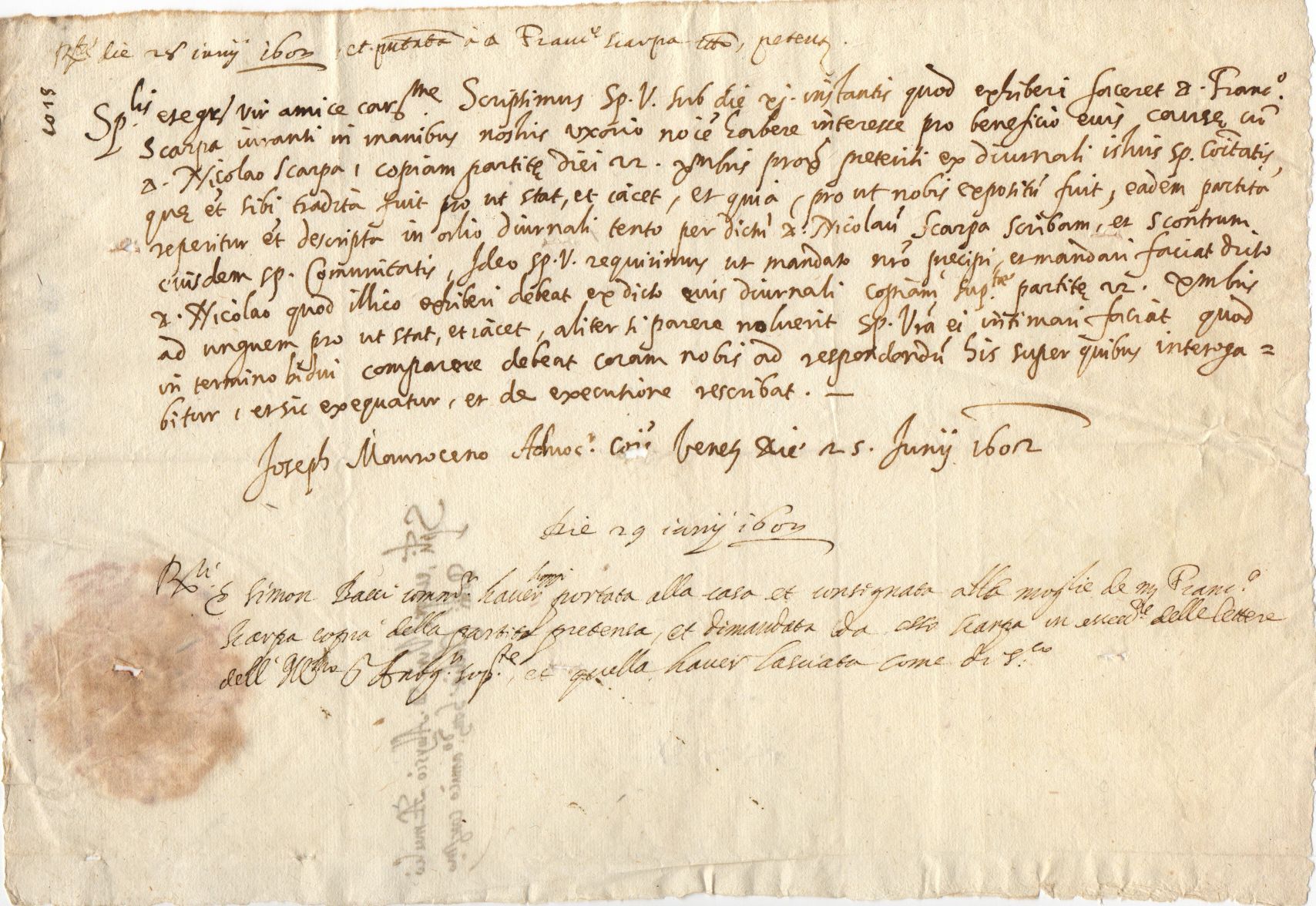(Giuseppe, Superintending Advocate at Venice) — Sophie Dupré Autographs