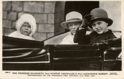 (1926-2022, Longest Serving Monarch of Great Britain), her cousin the Hon. George Henry Hubert LASCELLES (1923-2011, from 1947 7th Earl of Harewood) and the Hon Alexander RAMSAY (1919-2000, son of Lady Patricia Ramsay, née Princess Patricia of Connaught)] — Sophie Dupré Autographs