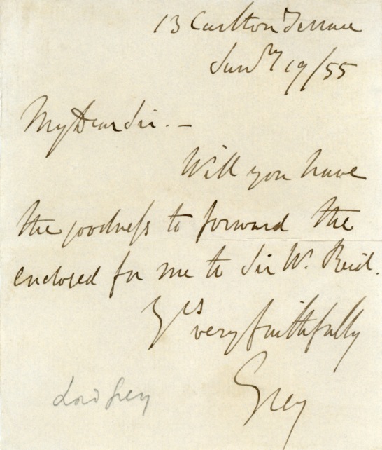 (Sir Henry George, 1802-1894, from 1807 Viscount Howick, from 1845 3rd Earl Grey, Statesman) — Sophie Dupré Autographs