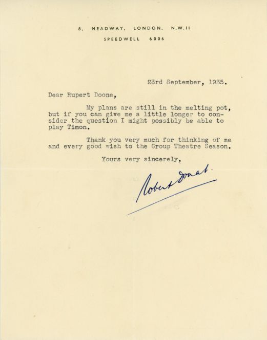 (Robert 1905-1958, Actor) — Sophie Dupré Autographs