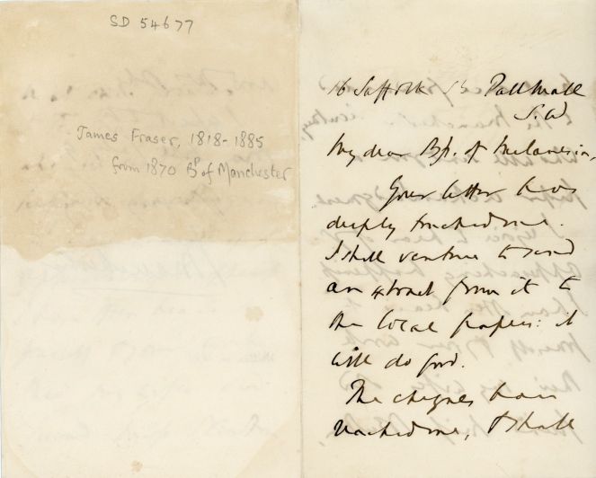 (James, 1818-1885, from 1870 Bishop of Manchester) — Sophie Dupré Autographs