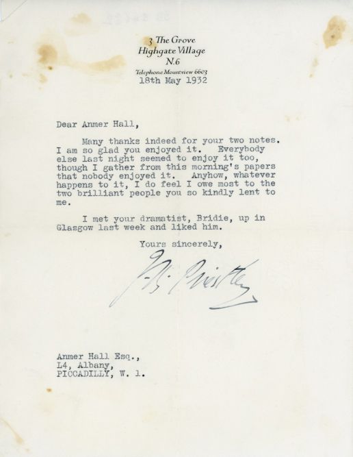 (John Boynton, 1894-1984, Dramatist, Novelist and Critic) — Sophie Dupré Autographs