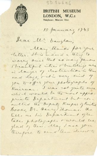 (Sir Harold Idris, 1879-1967, Papyrologist & Scholar of Welsh Literature, Keeper of Manuscripts at the British Museum) — Sophie Dupré Autographs