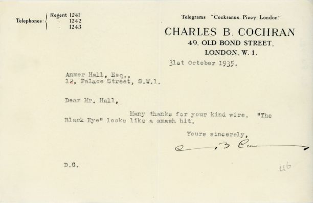 (Sir Charles B., 1872-1951, Theatre Producer) — Sophie Dupré Autographs