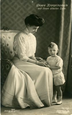 (1886-1954, Daughter of Friedrich Franz III, Grand Duke of Mecklenburg-Schwerin, wife, 1905, of Crown Prince Wilhelm of Germany) and her eldest son WILHELM (1906-1940)] — Sophie Dupré Autographs