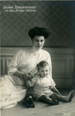 (1886-1954, Daughter of Friedrich Franz III, Grand Duke of Mecklenburg-Schwerin, wife, 1905, of Crown Prince Wilhelm of Germany) and her eldest son WILHELM (1906-1940)] — Sophie Dupré Autographs
