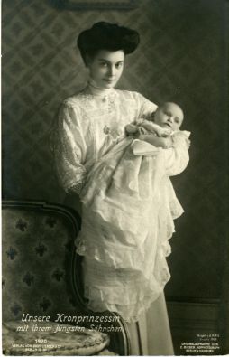 (1886-1954, Daughter of Friedrich Franz III, Grand Duke of Mecklenburg-Schwerin, wife, 1905, of Crown Prince Wilhelm of Germany) and her 2nd son LOUIS FERDINAND (1907-1994, from 1951 Head of the Royal House)] — Sophie Dupré Autographs