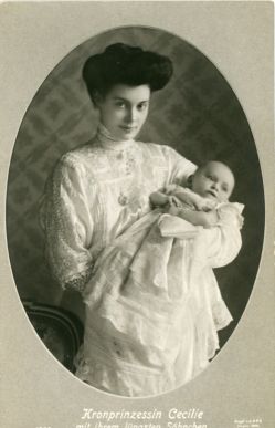 (1886-1954, Daughter of Friedrich Franz III, Grand Duke of Mecklenburg-Schwerin, wife, 1905, of Crown Prince Wilhelm of Germany) and her 2nd son LOUIS FERDINAND (1907-1994, from 1951 Head of the Royal House)] — Sophie Dupré Autographs