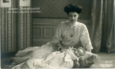 (1886-1954, Daughter of Friedrich Franz III, Grand Duke of Mecklenburg-Schwerin, wife, 1905, of Crown Prince Wilhelm of Germany) and her 2nd son LOUIS FERDINAND (1907-1994, from 1951 Head of the Royal House)] — Sophie Dupré Autographs