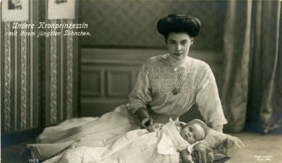 (1886-1954, Daughter of Friedrich Franz III, Grand Duke of Mecklenburg-Schwerin, wife, 1905, of Crown Prince Wilhelm of Germany) and her 2nd son LOUIS FERDINAND (1907-1994, from 1951 Head of the Royal House)] — Sophie Dupré Autographs