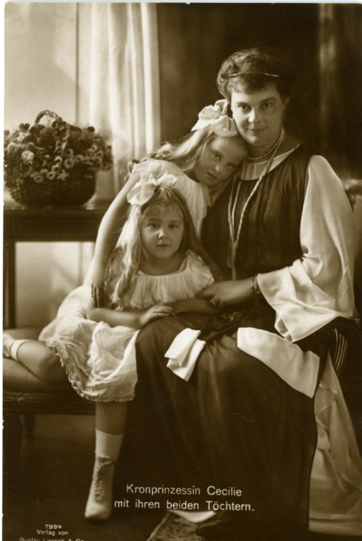 (1886-1954, Daughter of Friedrich Franz III, Grand Duke of Mecklenburg-Schwerin, wife, 1905, of Crown Prince Wilhelm of Germany) and her daughters ALEXANDRINE (1915-1980) and CECILIE (1917-1975)] — Sophie Dupré Autographs