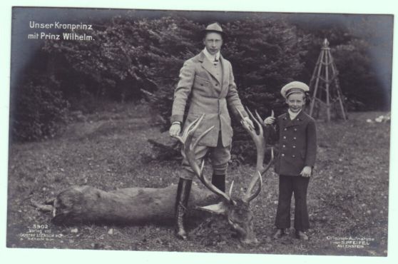 (Friedrich Viktor August Ernst, 1882-1951, Son of Kaiser Wilhelm II, Crown Prince of the German Empire & of Prussia, renounced the throne in 1918) and his eldest son WILHELM (1906-1940)] — Sophie Dupré Autographs