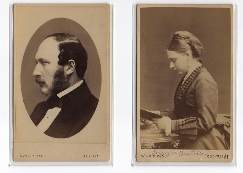 (1819-1901, Queen of Great Britain), her Consort PRINCE ALBERT (1819-1861), their son EDWARD (VII, 1841-1910), the latter's children ALBERT VICTOR (1864-1892, Duke of Clarence), GEORGE (V, 1865-1936), LOUISE (1867-1931, Duchess of Fife), VICTORIA ALEXANDRA (1868-1935) and MAUD (1869-1938, Queen of Haakon VII), and Edward VII's sister BEATRICE (1857-1944, Companion of Queen Victoria)] — Sophie Dupré Autographs