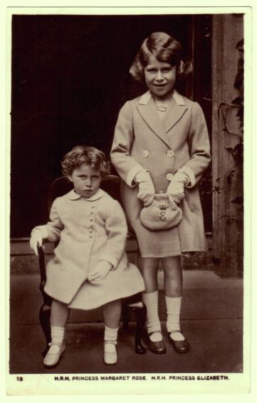 (1926-2022, Longest Serving Monarch of Great Britain) & her sister Princess MARGARET (Rose, 1930-2002, Countess of Snowdon)] — Sophie Dupré Autographs