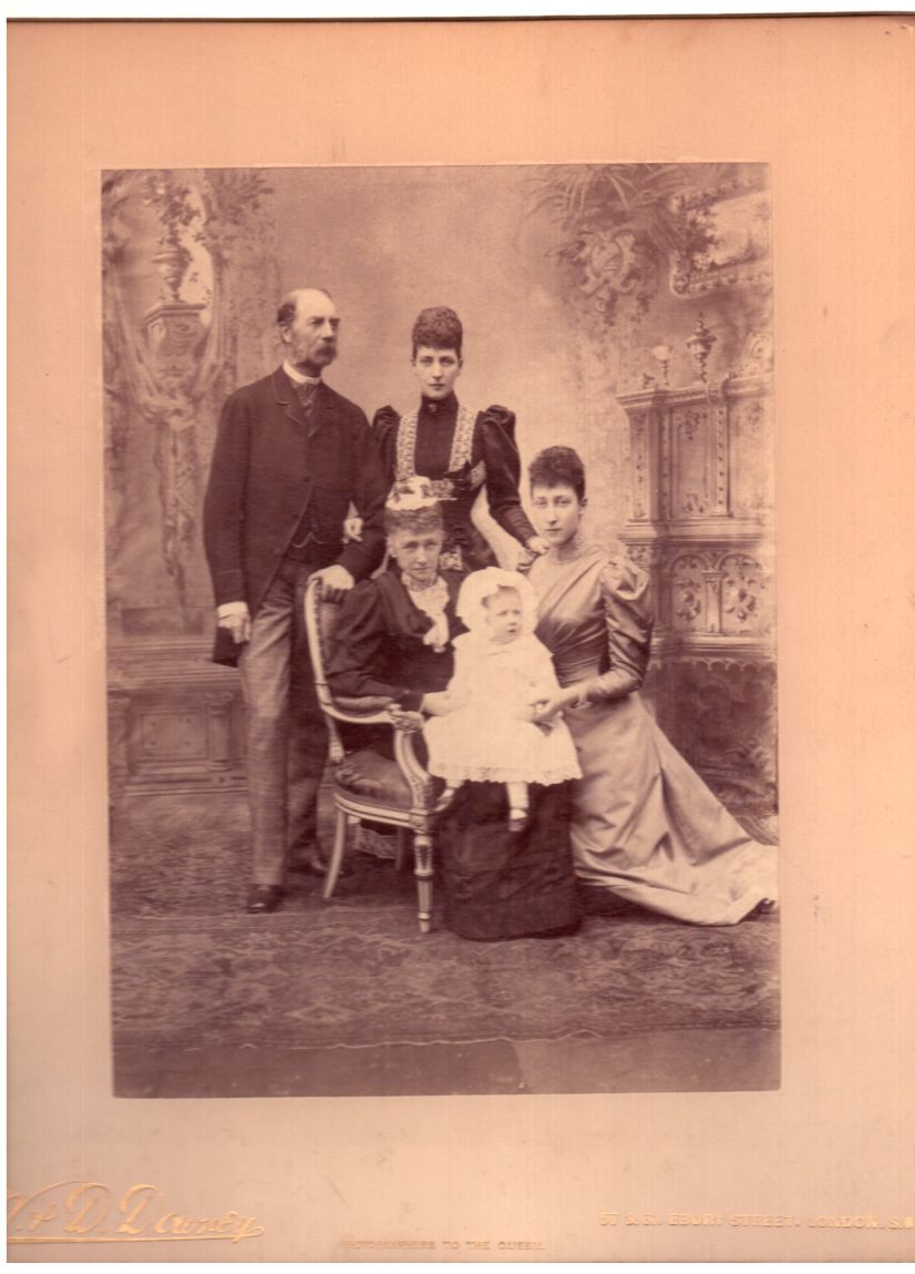 (1818-1906, King of Denmark), his wife LOUISE (1818-1898) with their daughter ALEXANDRA (1844-1925, Queen of Edward VII ), granddaughter LOUISE (1867-1931, Duchess of Fife) and greatgranddaughter ALEXANDRA (1891-1959, Duchess of Fife 2nd in line in her own right)] — Sophie Dupré Autographs