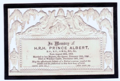 [ALBERT — Fine Memorial Card in pierced embossed paper, | Sophie Dupré Autographs