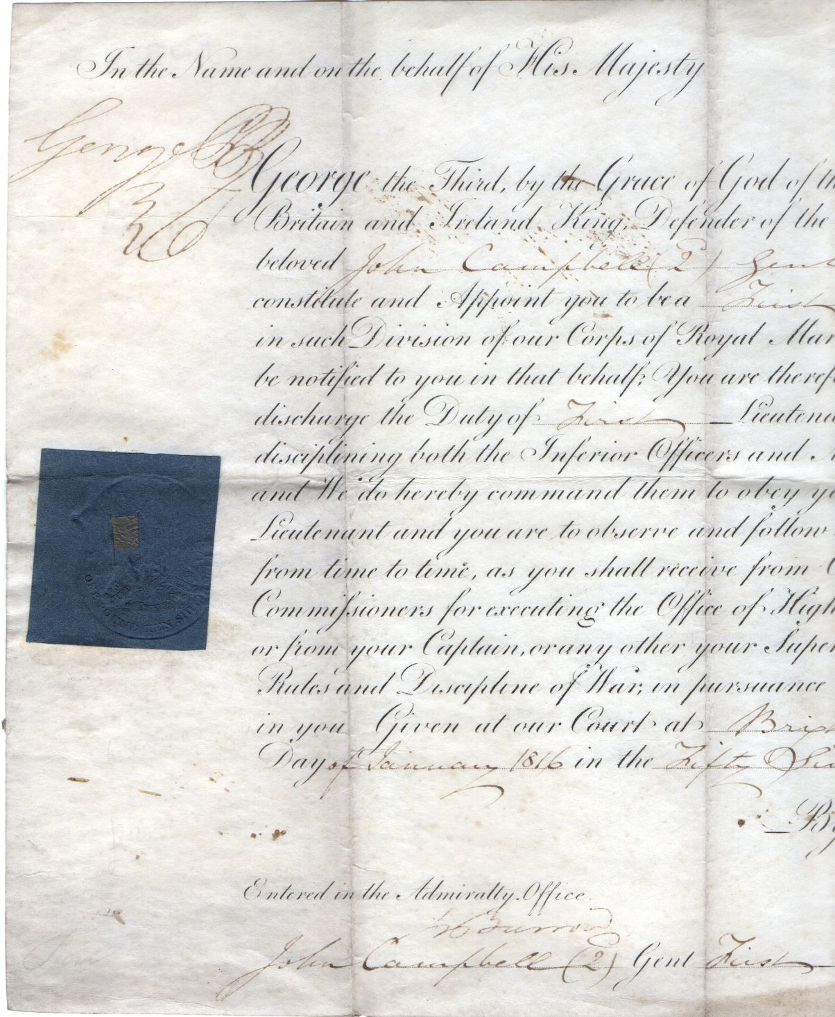 (1762-1830, King of Great Britain) — Sophie Dupré Autographs