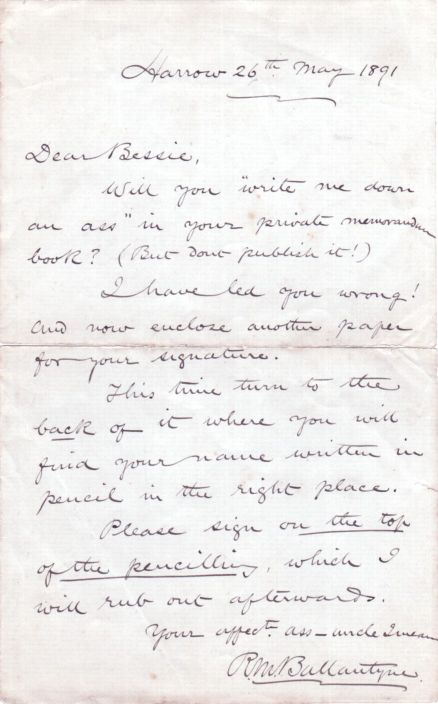 (Robert Michael, 1824-1894, Scottish Writer of Boys Books) — Sophie Dupré Autographs