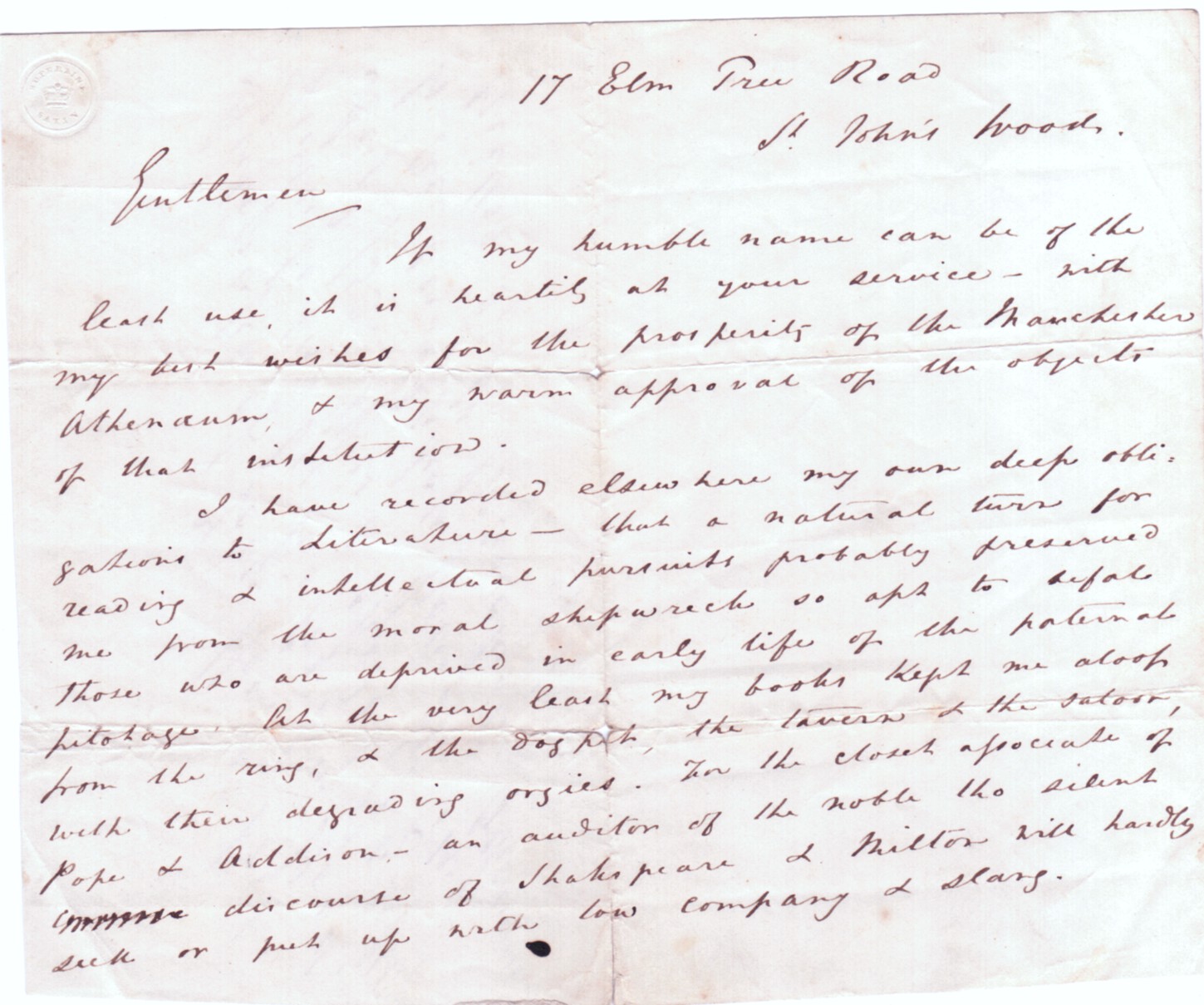 (Thomas the Elder, 1799-1845, Poet & Humorist) — Sophie Dupré Autographs