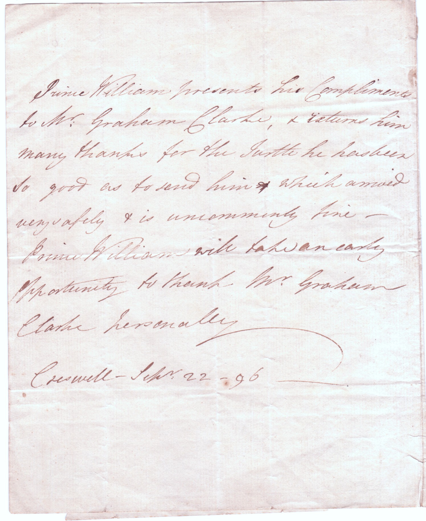 (1743-1805, 1st Duke of Gloucester, 1764, brother of George III) — Sophie Dupré Autographs