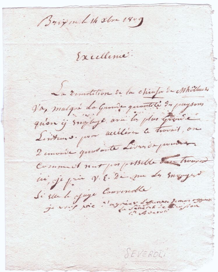(Filippo, 1762 or 1767-1822, General of Division in the Napoleonic Italian Army, Count of Hannover, 1809) — Sophie Dupré Autographs