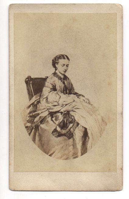 (of Denmark, 1844-1925, Queen of Edward VII), with her son ALBERT VICTOR (1864-1892, Duke of Clarence)] — Sophie Dupré Autographs