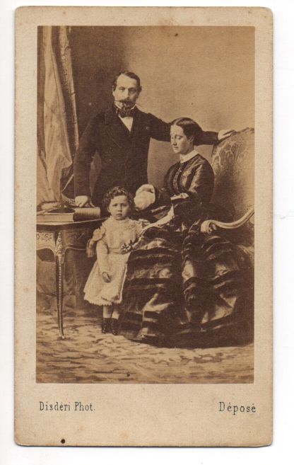 (Louis Napoleon Bonaparte, 1808-1873, Emperor of the French, Nephew of Napoleon I) with his wife EUGÉNIE (née Montijo, 1826-1920) & their son LOUIS (Eugène Jean Joseph, 1856-1879, Prince Imperial, killed while out with a reconnoitring party at Ulundi, Zululand)] — Sophie Dupré Autographs