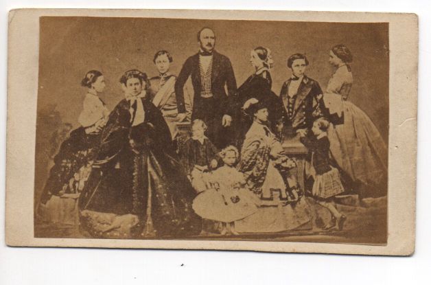 (1819-1901, Queen of Great Britain), her husband ALBERT (1819-1861, Prince Consort) and their children VICTORIA (1840-1901, Empress of Germany), EDWARD VII (1841-1910), ALICE (1843-1878, Grand Duchess of Hesse & By Rhine), ALFRED (1844-1900, Duke of Edinburgh & Saxe-Coburg Gotha), LEOPOLD (1853-1884, Duke of Albany), HELENA (1846-1923, Princess Christian of Schleswig Holstein), LOUISE (1848-1939, Duchess of Argyll), ARTHUR (1850-1942, Duke of Connaught), and BEATRICE (1857-1944, Princess Henry of Battenberg)] — Sophie Dupré Autographs