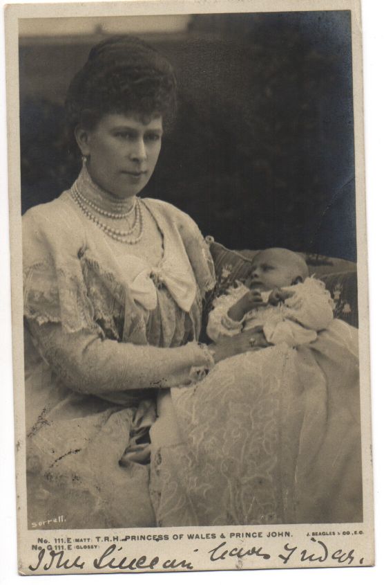 (of Teck, 1867-1953, Queen of George V) and her youngest son Prince JOHN (1905-1919)] — Sophie Dupré Autographs