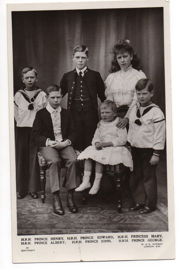 (Prince, 1905-1919, Youngest Son of George V), his brothers EDWARD VIII (1894-1972), GEORGE VI (1895-1952), HENRY (1900-1974, Duke of Gloucester), GEORGE (1902-1942, Duke of Kent) and their sister MARY (1897-1965, Princess Royal, Countess of Harewood)] — Sophie Dupré Autographs