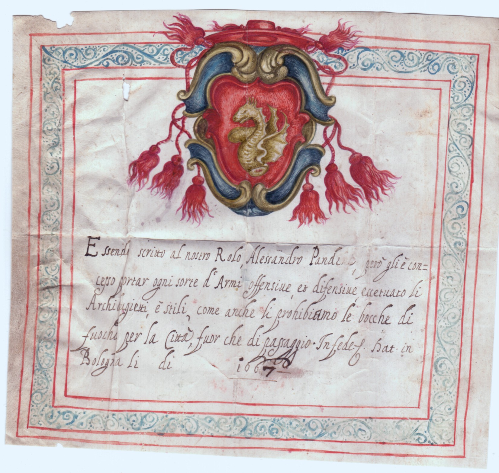 (Girolamo, 1622-1684, from 1651 Archbishop of Bologna, from 1664 Cardinal)] — Sophie Dupré Autographs