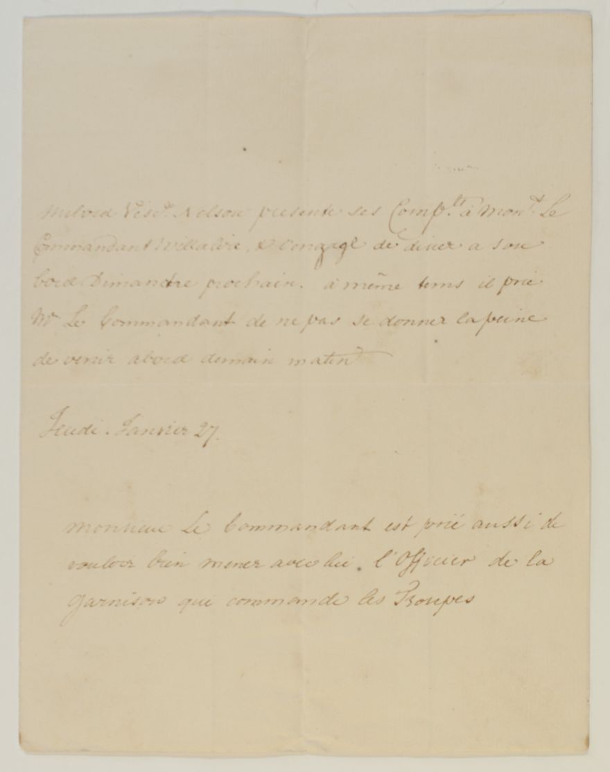 (Horatio, Viscount, 1758-1805, Admiral)] — Sophie Dupré Autographs