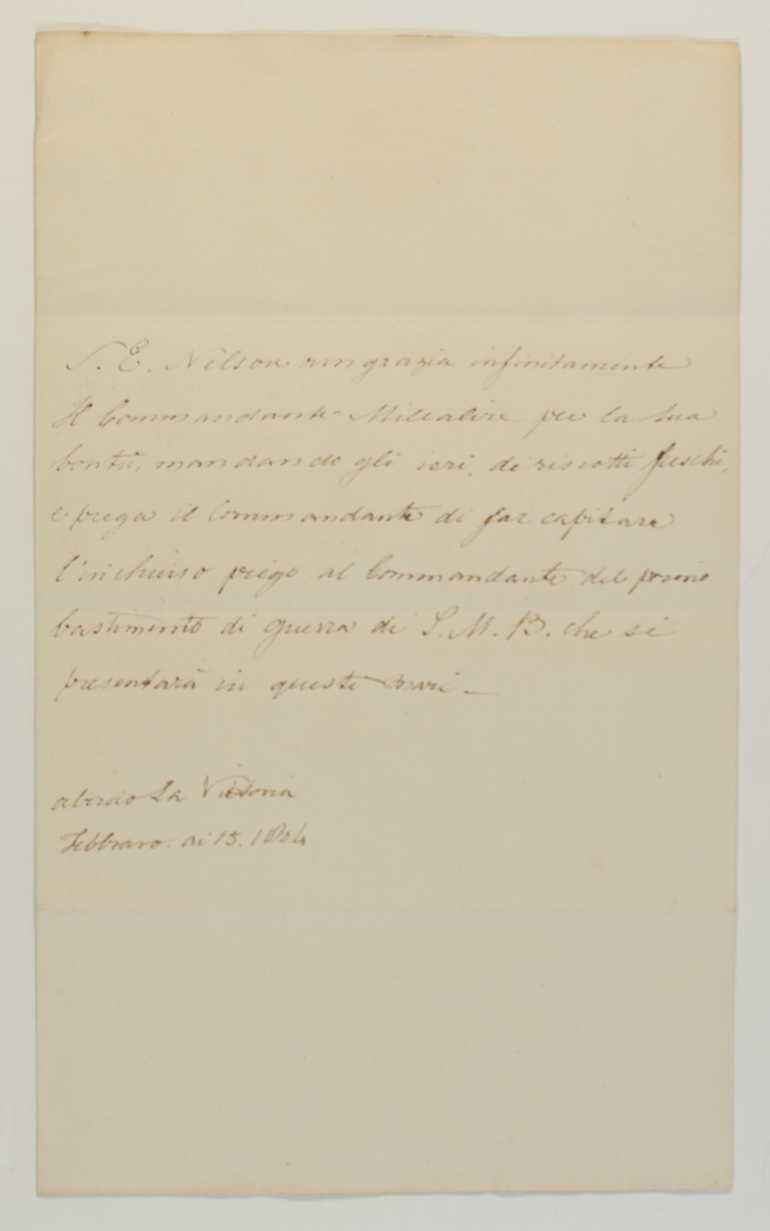 (Horatio, Viscount, 1758-1805, Admiral)] — Sophie Dupré Autographs