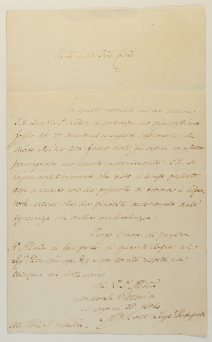 (Alexander John, 1768-1840, Nelson's Chaplain and Foreign Language Secretary on Board 'Victory') — Sophie Dupré Autographs