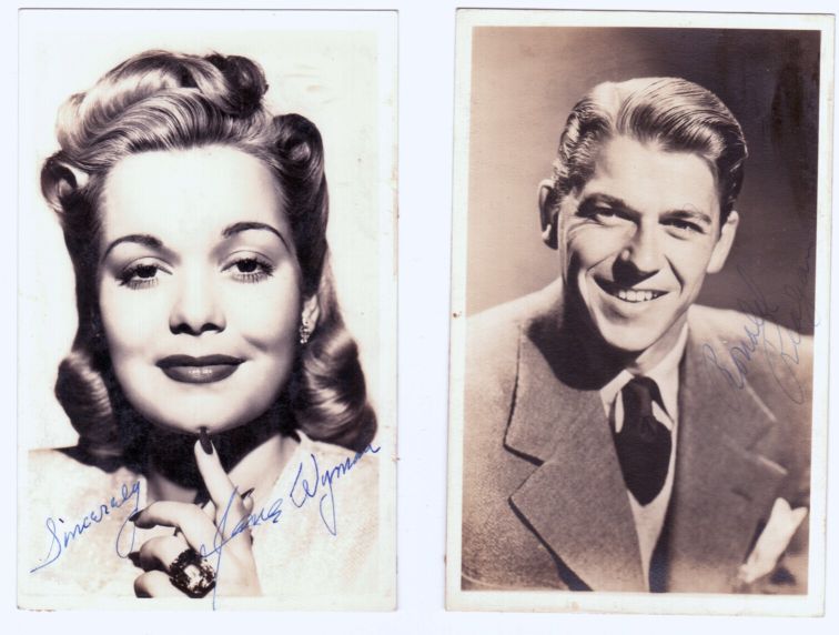 (Ronald, 1911-2004, American Actor & President of the United States, 1981-1989) and his first wife, 1940, Jane WYMAN (1917-2007, Singer, Dancer & Actress) — Sophie Dupré Autographs