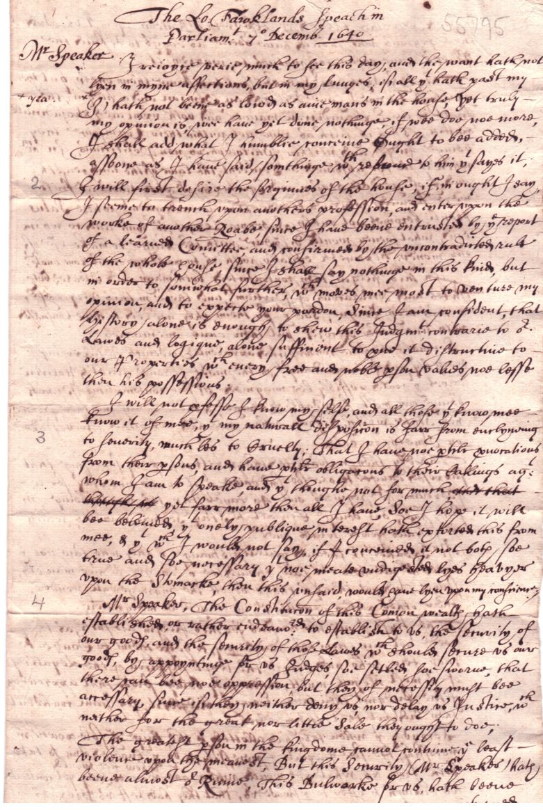 (Lucius Cary, 1609/10-1643, M.P. in the Short and Long Parliaments, 1640-1641, Moderate Royalist, from 1633 2nd Viscount [Scottish])] — Sophie Dupré Autographs
