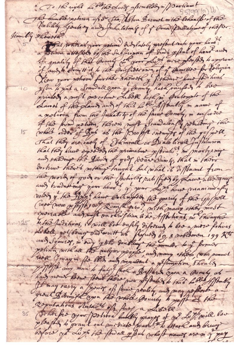 (Sir Thomas, 1600-1646, Sheriff of Cheshire, 1634-1635, M.P. for Cheshire in the Short Parliament, from 1628 1st Baronet of Aston near Runcorn), Sir George BOOTH (1566-1652, Sheriff of Cheshire, 1621-1622, of Lancashire, 1623, from 1611 1st Baronet of Dunham Massey, Sir Richard WILBRAHAM (1579-1643, High Sheriff of Cheshire, 1615-1617, from 1621 1st Baronet of Woodhey, near Nantwich) and others] — Sophie Dupré Autographs
