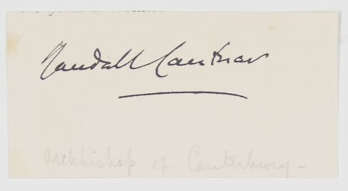 (Randall Thomas, 1848-1930, Archbishop of Canterbury 1903-1928, from 1928 1st Baron) — Sophie Dupré Autographs
