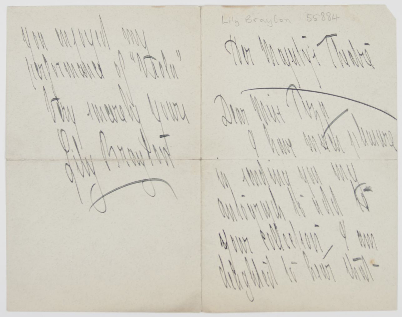 (Lily, 1876-1953, Actress, wife of Oscar Asche) — Sophie Dupré Autographs