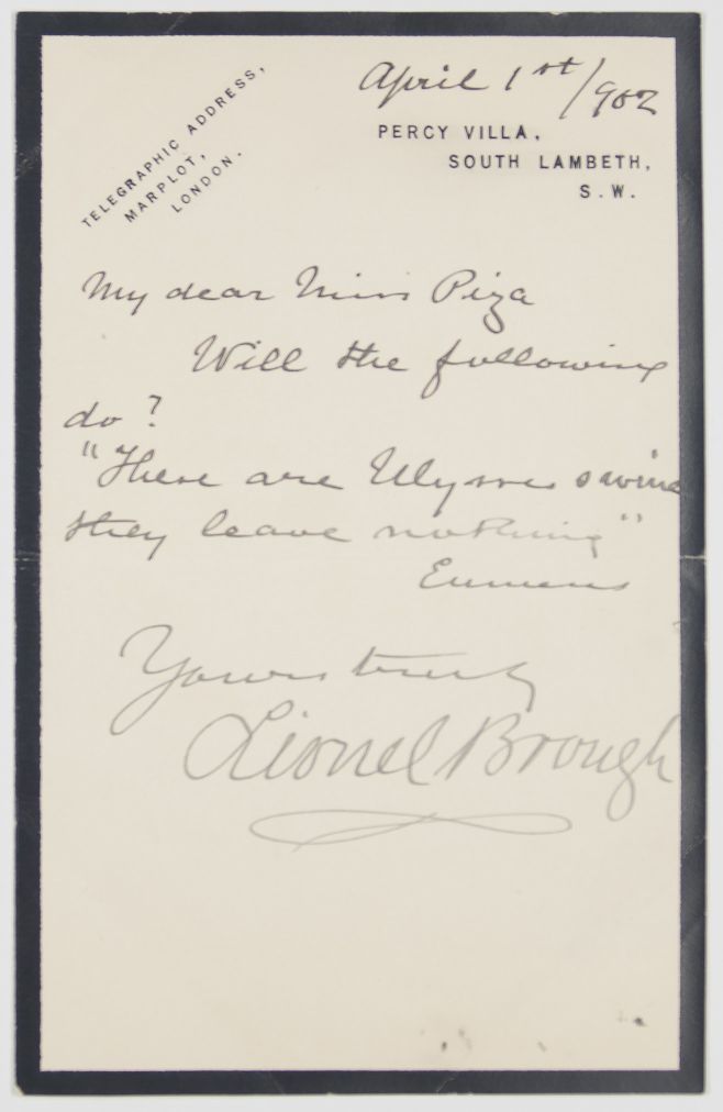 (Lionel, 1836-1909, Actor) — Sophie Dupré Autographs