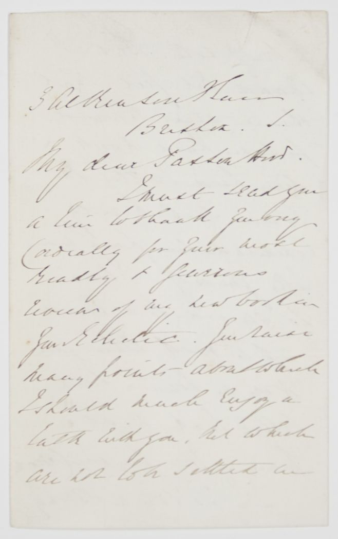 (James Baldwin, 1820-1884, Congregationalist Minister and Liberal Theologian) — Sophie Dupré Autographs