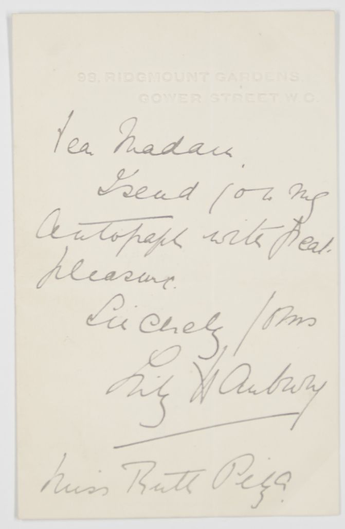(Lily, 1874-1908, Shakespearean Actress, created the part of Lady Windermere in Lady Windermere's Fan)] — Sophie Dupré Autographs