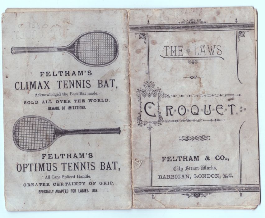Very rare Printed Booklet 'The Laws of Croquet', — Sophie Dupré Autographs