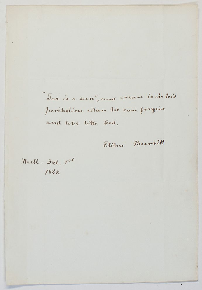 (Elihu, 1810-1879, American Social Reformer) — Sophie Dupré Autographs