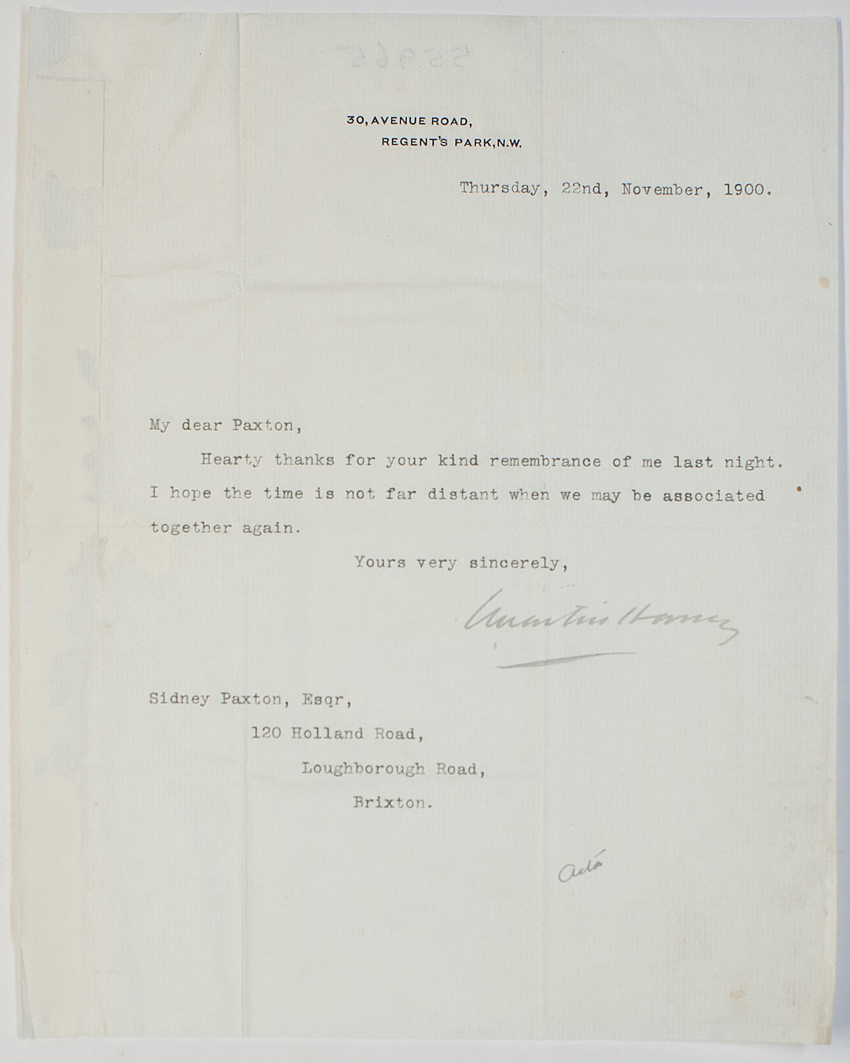 (Sir John Martin, 1863-1944, Actor Manager) — Sophie Dupré Autographs